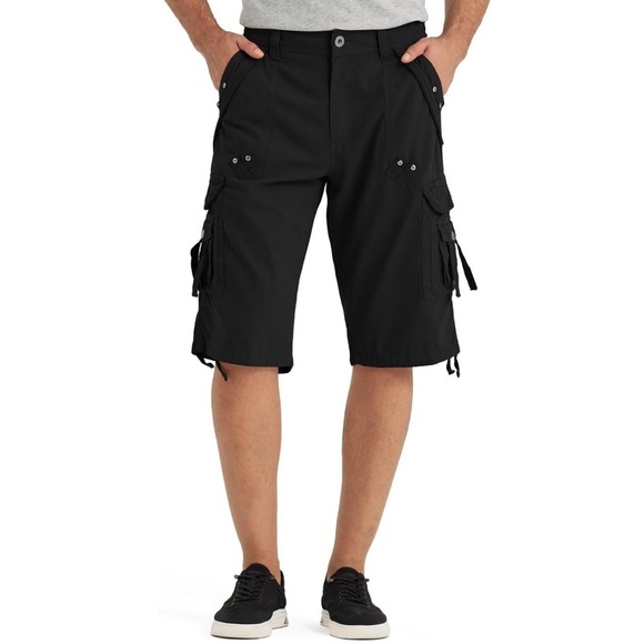 Best South Men's Cargo Shorts, 8 Pockets, Black, Relaxed Fit, Size: 30 Long Knee - Picture 5 of 6
